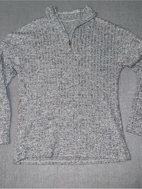 Gray Half-Zip Women's Sweater